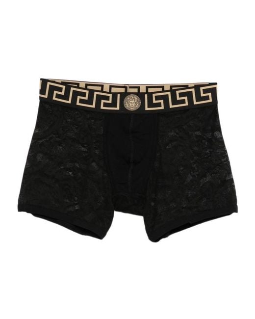 Versace Black Logo-Pattern Boxers for men