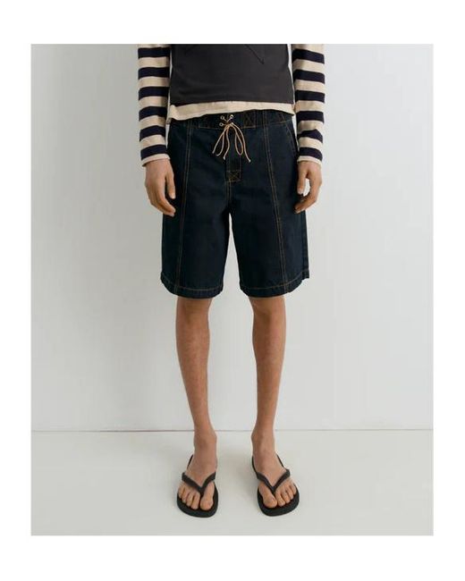 GIMAGUAS Blue Relaxed Fit Drawstring Shorts for men