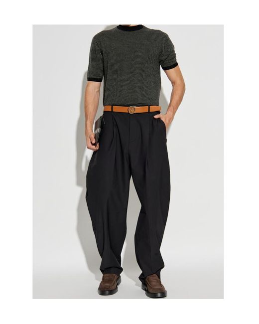 Emporio Armani Black Short-Sleeve Patterned Pullover for men
