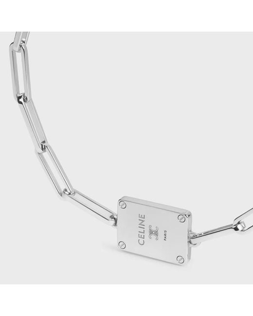 Céline White Triomphe Tag Bracelet for men