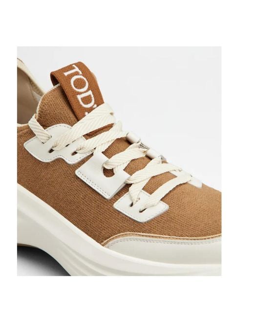 Tod's Natural Logo Detailed Lace-Up Sneakers