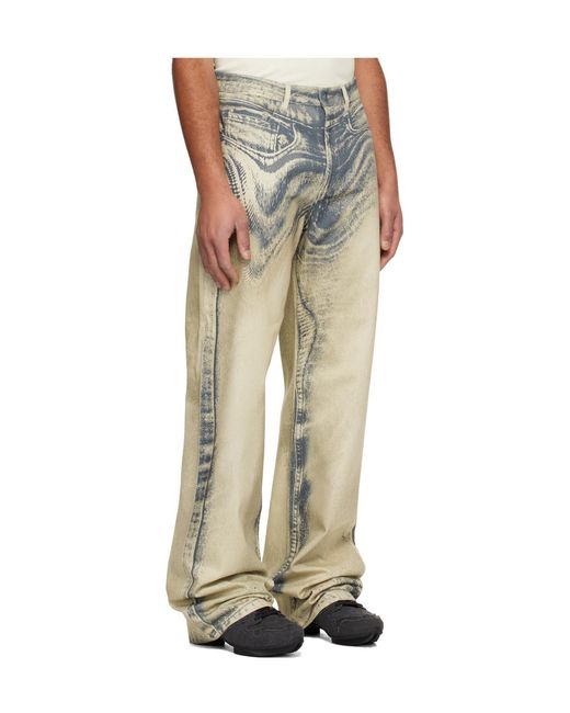 CAMPERLAB Gray Distorted Print Jeans for men