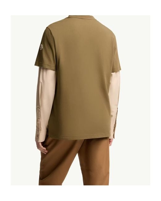 Moncler Green Logo Embroidered Crewneck T-Shirt for men