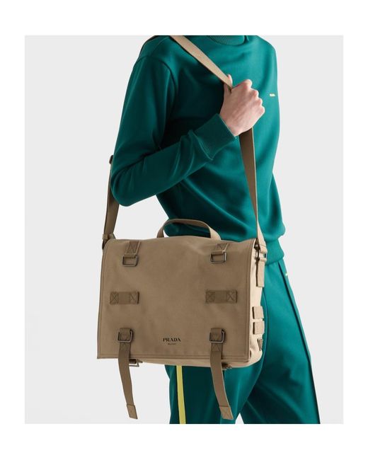 Prada Brown Canvas Shoulder Bag for men