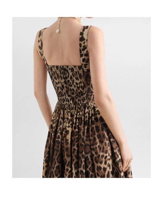 Dolce & Gabbana Multicolor Leo- Poplin Dress