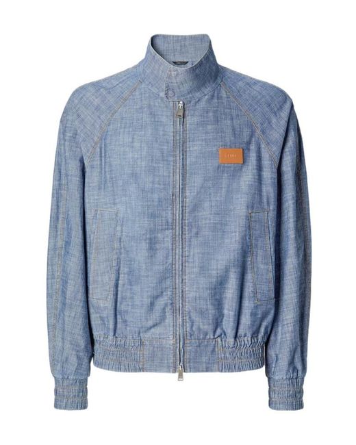 Fendi Blue Long Sleeve Jacket for men