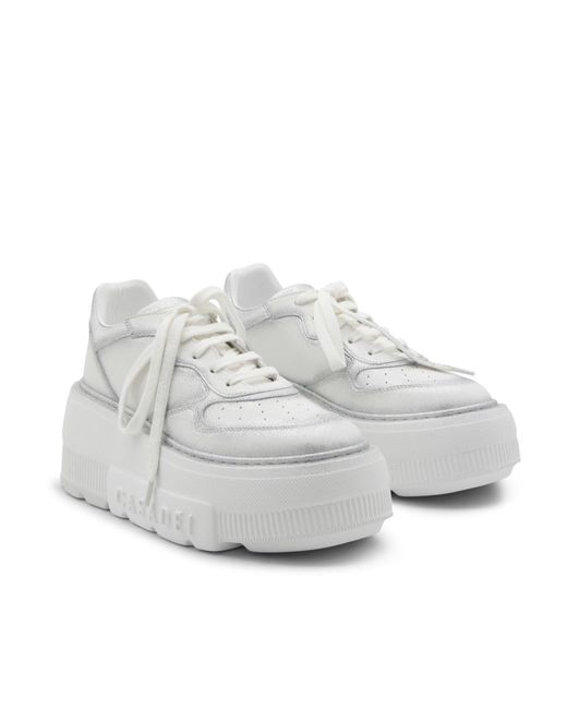 Casadei Gray Platform Low-Top Sneakers
