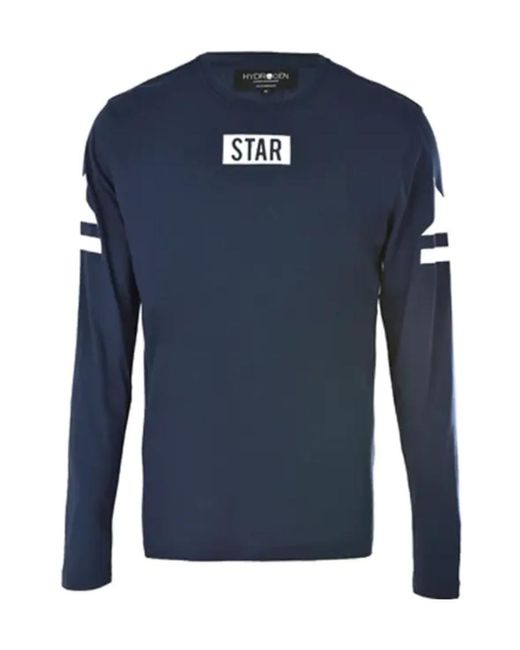 Hydrogen Blue Logo Long-Sleeved T-Shirt for men