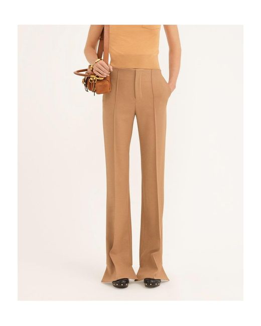 Chloé Natural Pleated Casual Pants