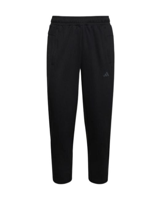 Adidas Black Elastic Waist-Edge Sweatpants for men