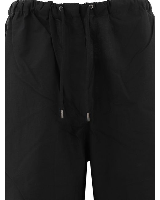 Acne Black Relaxed Fit Straight-Leg Pants With Drawstring Waistband