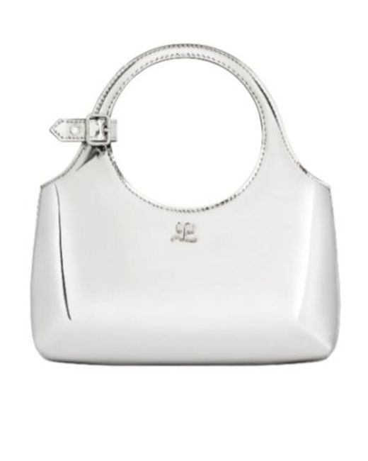 Courreges White Courrèges Mini Holy Logo Embossed Shoulder Bag