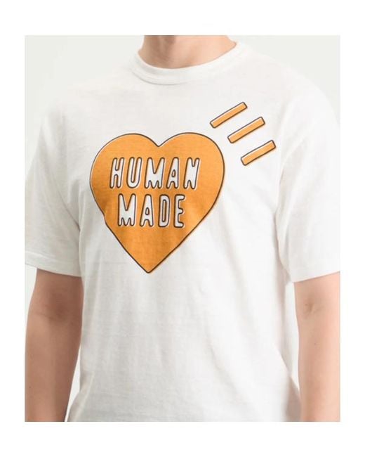 Human Made White Heart-Logo Cotton T-Shirt for men