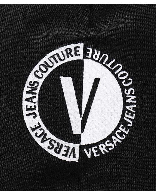 Versace Jeans Black Couture Contrasting Logo Beanie Hat