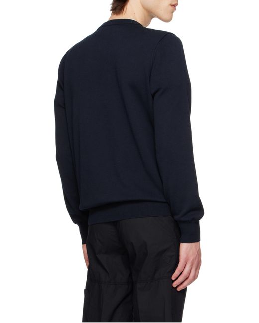 Stone Island Blue Compass Patch Crewneck Jumper for men