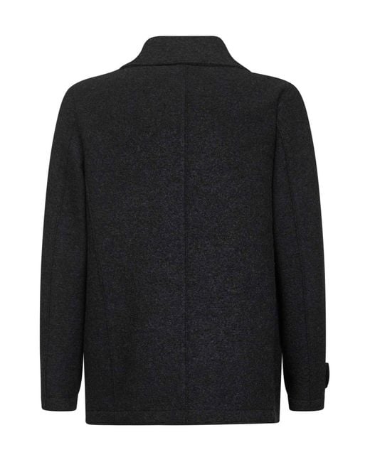 Harris Wharf London Black Double-Breasted Coat for men