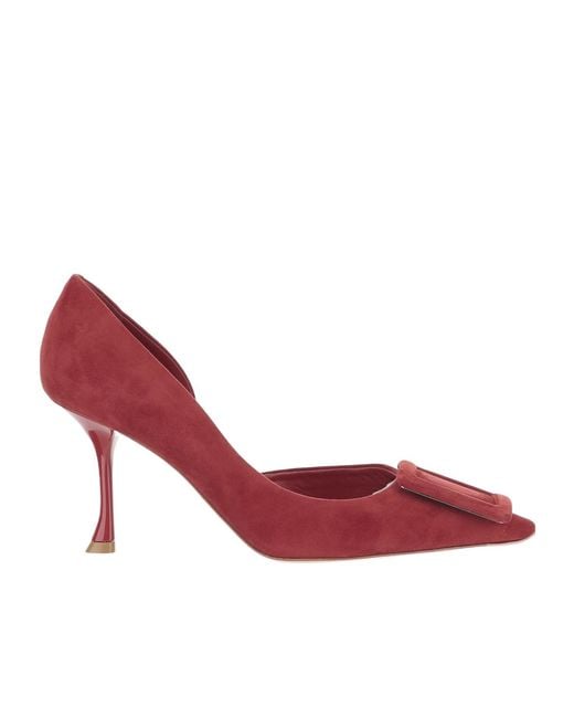 Roger Vivier Red Viv Ville Dorsay Heeled Pumps