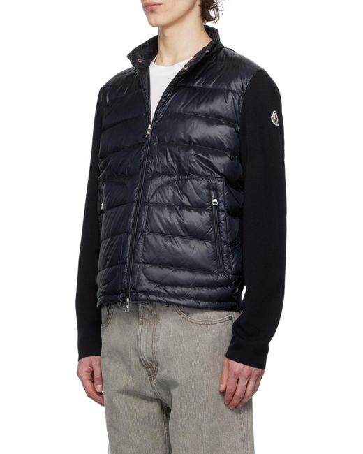 Moncler Blue Zip-Up Padded Jacket for men