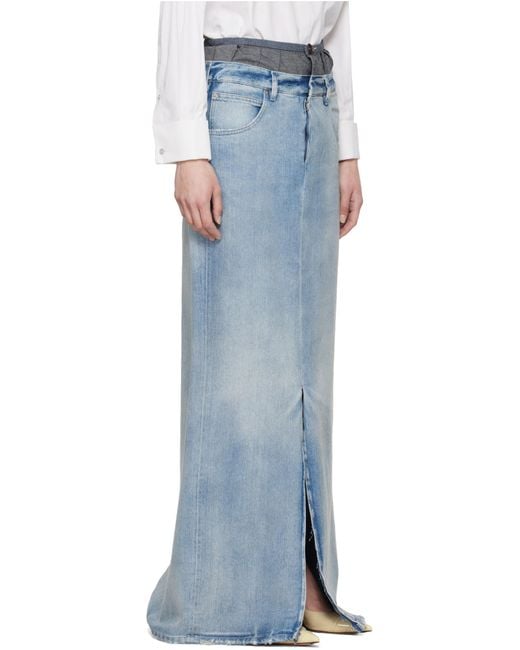 Maison Margiela Blue Anonymity Of The Lining Denim Skirt