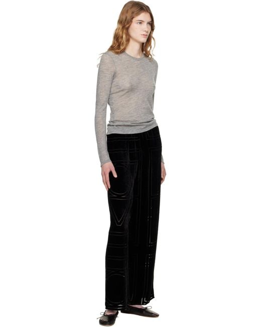 Totême Black Totême Monogram Devoré Pj Bottoms