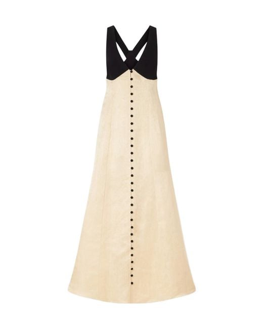 Rosie Assoulin Natural Linen-Blend Maxi Dress