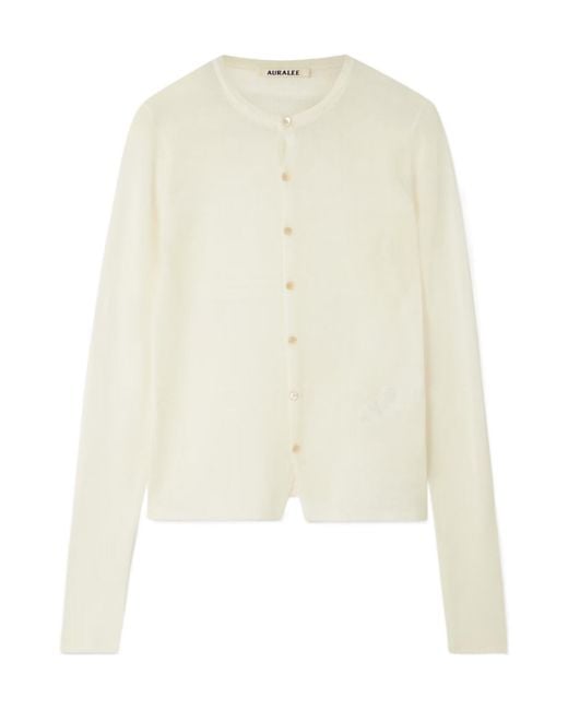 Auralee White Buttoned Cardigan