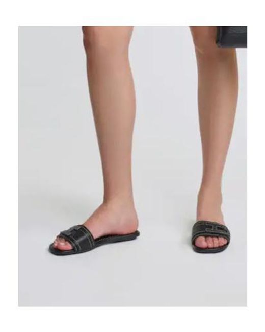 Hogan Black H685 Flat Sandals