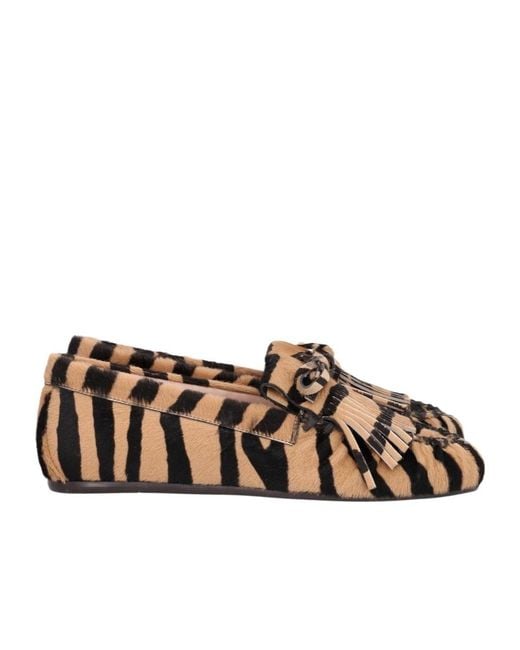 Stuart Weitzman Brown Britt Fringed Loafer