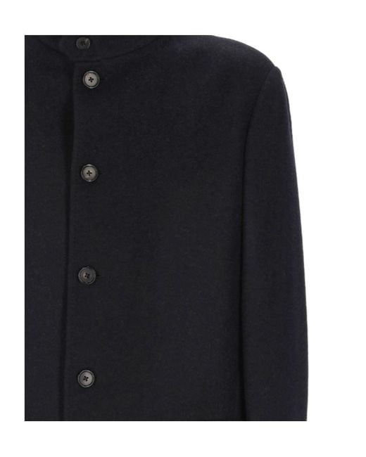 Loro Piana Blue Single Breasted Coat for men