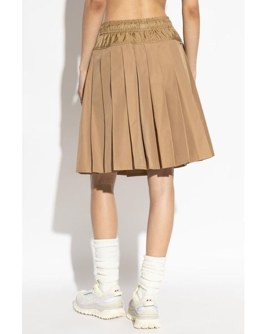Moncler Natural Drawstring Pleated Skirt