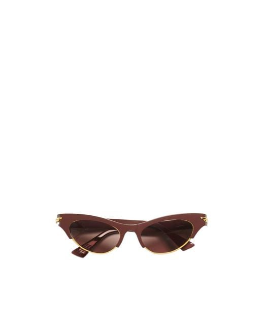 Bottega Veneta Brown Angle Cat Eye Sunglasses for men