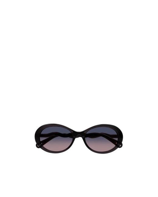 Chloé White Chloé Eyewear Oval Frame Sunglasses