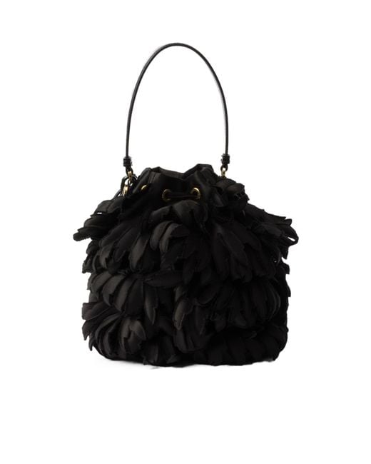 Prada Black Mini Satin And Patent Leather Bag