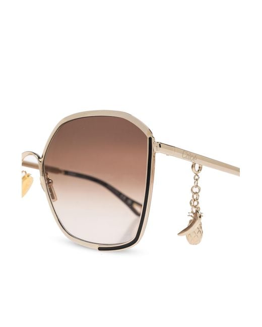 Chloé Pink Chloé Eyewear Geometric Frame Sunglasses