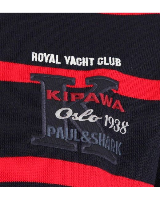 Paul & Shark Red Striped Pullover for men