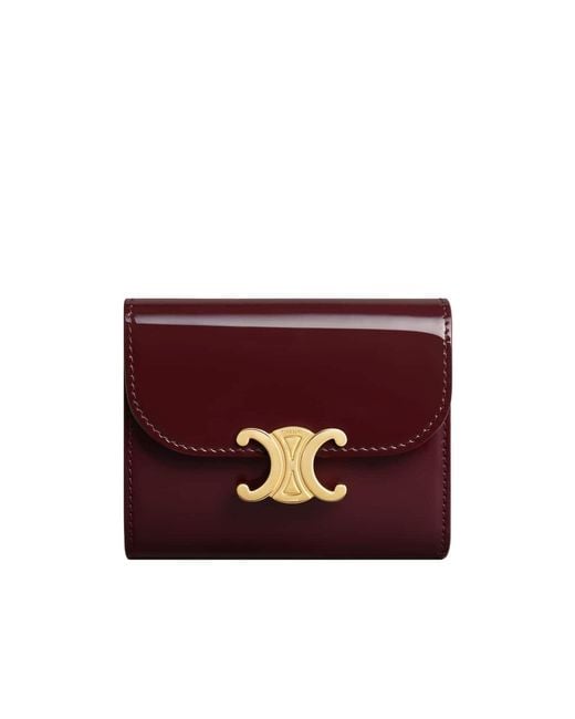 Céline Purple Small Flap Wallet Triomphe