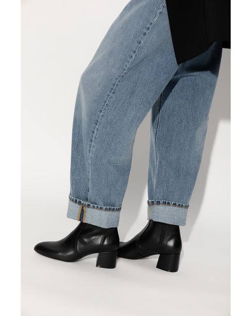 Stuart Weitzman Black Flareblock Side-Zip Ankle Boots