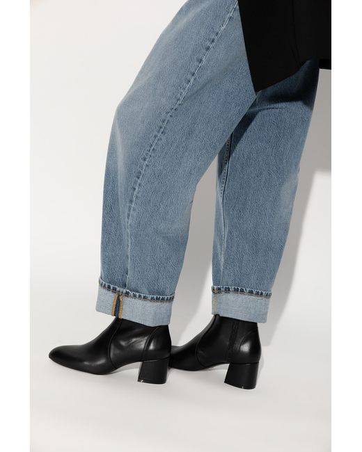Stuart Weitzman Black Flareblock Side-Zip Ankle Boots