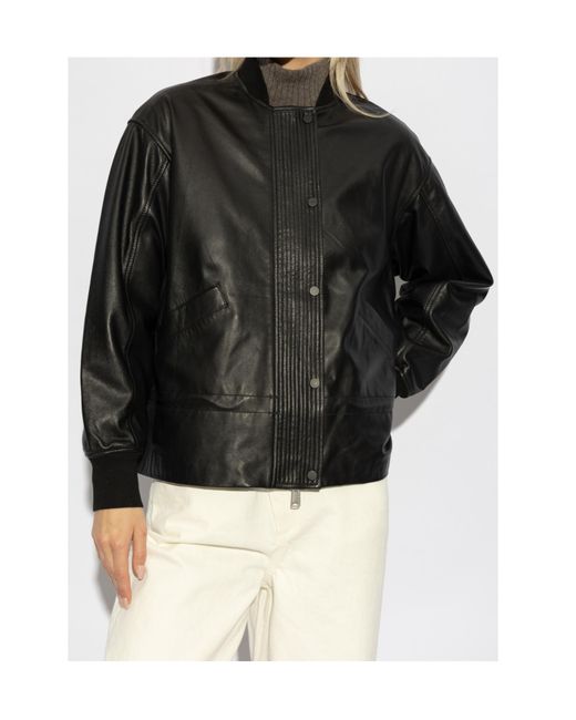 AllSaints Black Quilted Panel Bomber Jacket