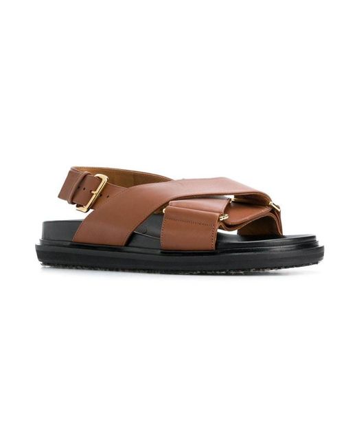 Marni Brown Criss-Cross Fussbett Sandals