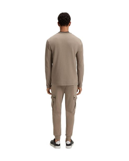 Boss Brown Crewneck Longsleeve Tshirt for men