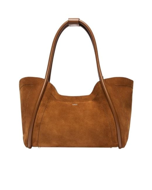 Max Mara Brown Horizontal Suede Marine Bag