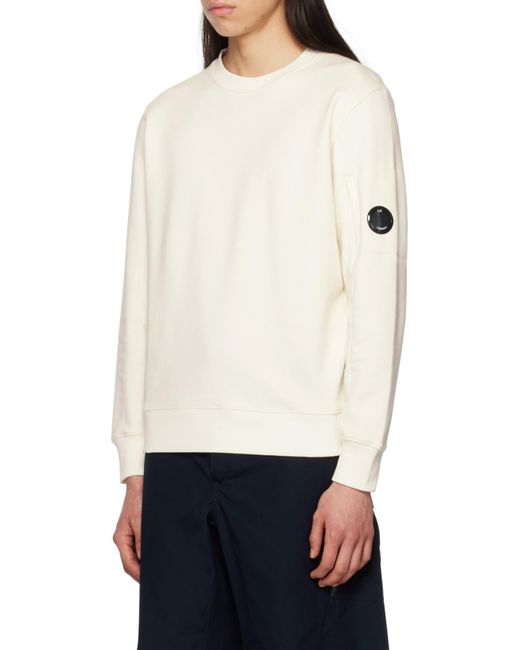 C P Company White Lens-Detail Knit Jumper for men