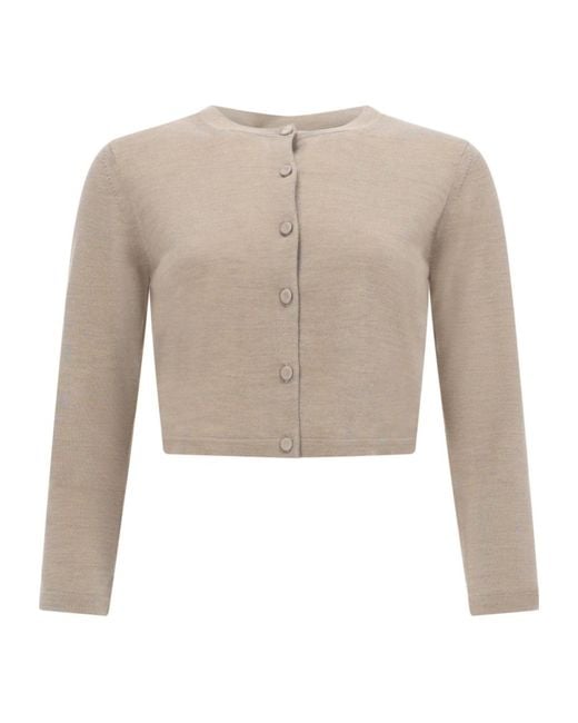 Max Mara White Mxpfaretra Cropped Cardigan