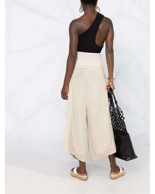 Stella McCartney White Wide-Leg Knitted Trousers