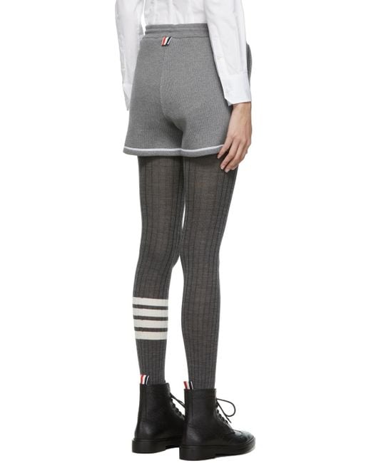 Thom Browne Gray Loopback Cotton Knitted Shorts