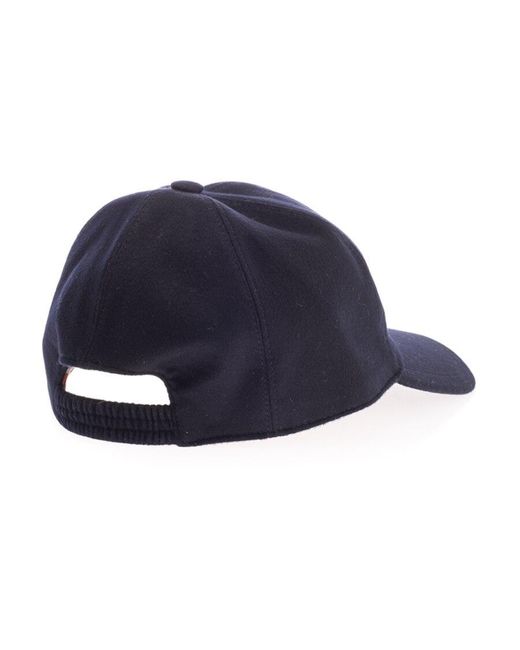 Loro Piana Blue Logo Embroidered Baseball Cap for men