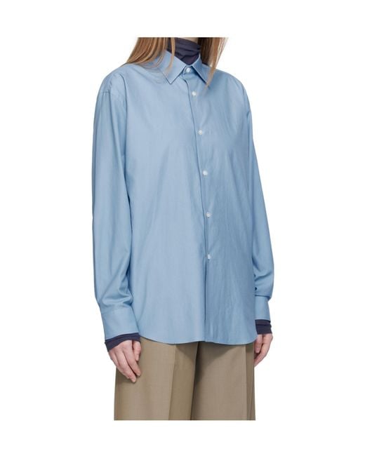 Auralee Blue Finx Twill Shirt