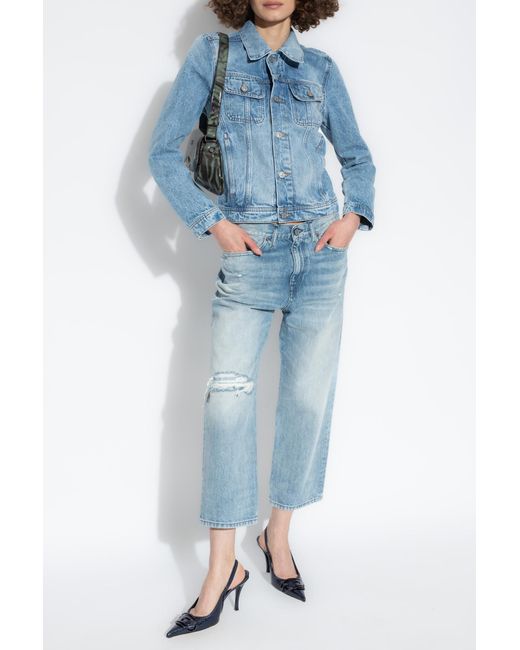 DIESEL Blue De-Bonny Button-Up Denim Jacket