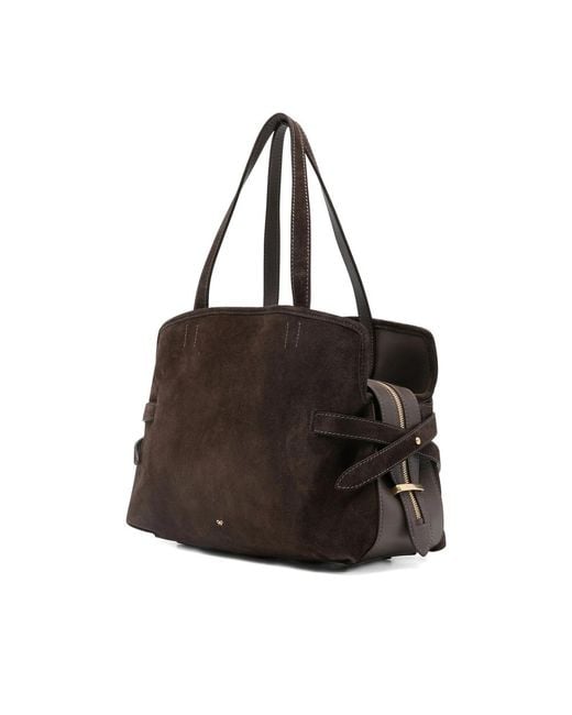 Anya Hindmarch Black Logo Plaque Tote Bag